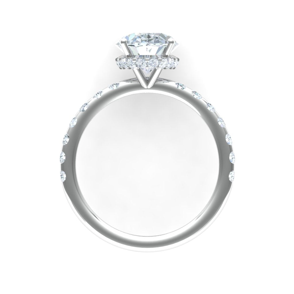Classic Solitaire with Side Diamonds and Diamond Basket