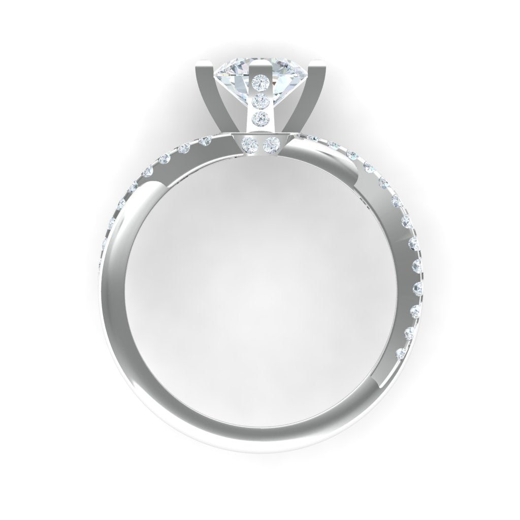 Entwined Diamond Band with Diamond Encrusted Prongs Ring