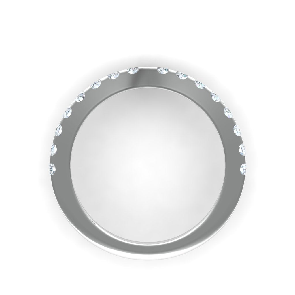 V-Shaped U-Cut Pave Ring