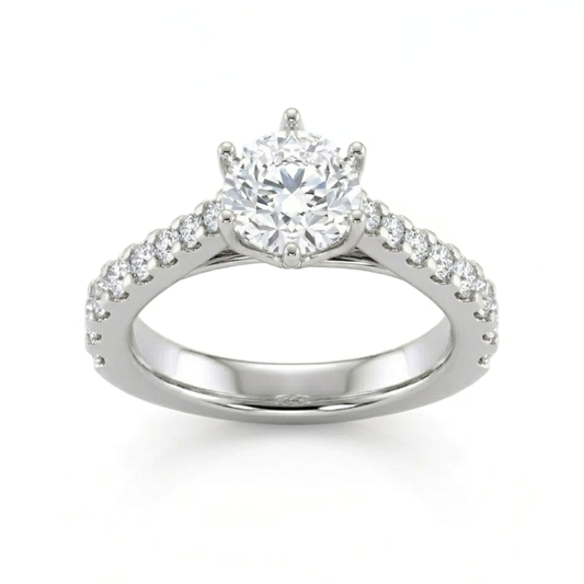 6-Prong Crown Diamond Engagement Ring – 0.70ct Lab Grown