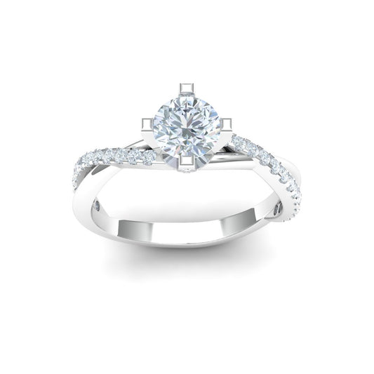 Entwined Diamond Band with Diamond Encrusted Prongs Ring