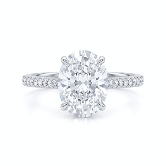 Oval Solitaire Diamond Engagement Ring – 0.70ct Lab Grown