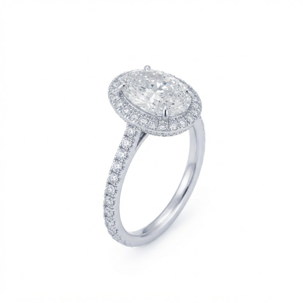 Oval Halo Diamond Engagement Ring – 0.70ct Lab Grown