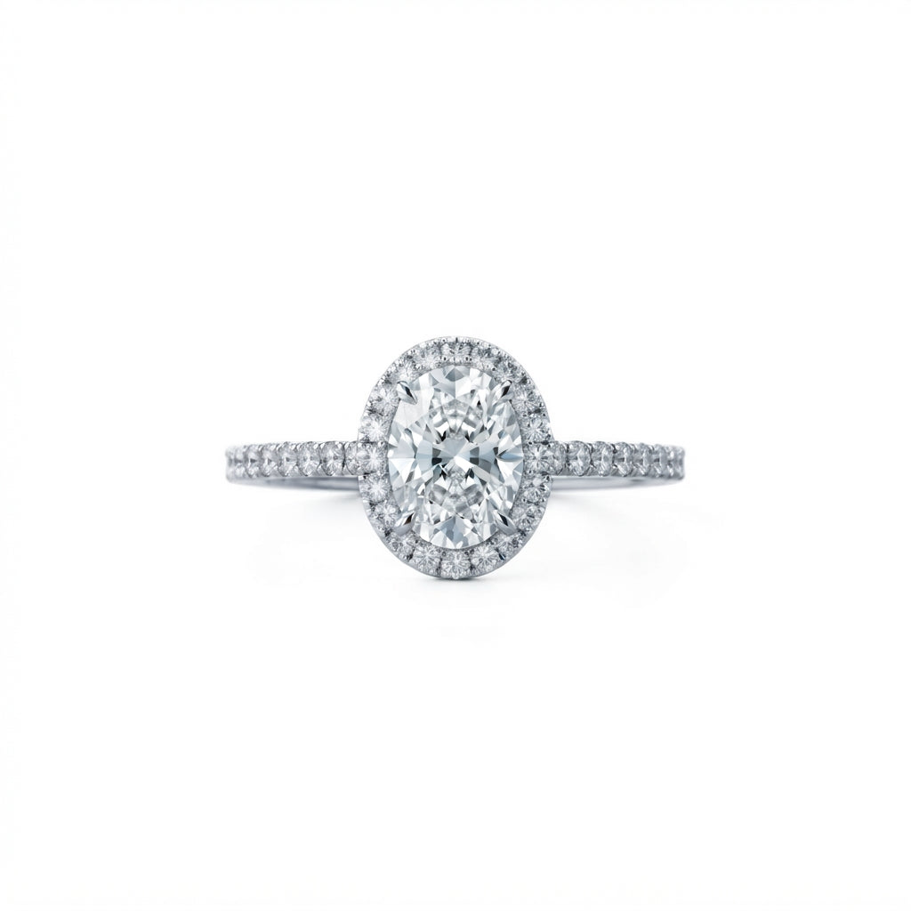 Oval Halo Diamond Engagement Ring – 0.70ct Lab Grown