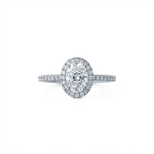 Oval Halo Diamond Engagement Ring – 0.70ct Lab Grown